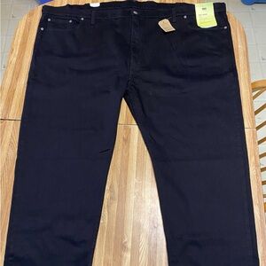 Levi's 502 Men's Taper Fit Jeans Black Stretch Size 56x30 New with Tags